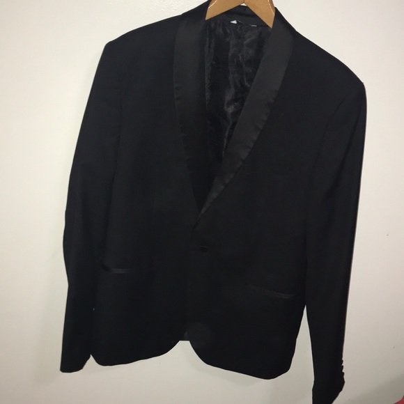 Men tuxedo blazer with satin colour slim fit - Picture 2 of 11